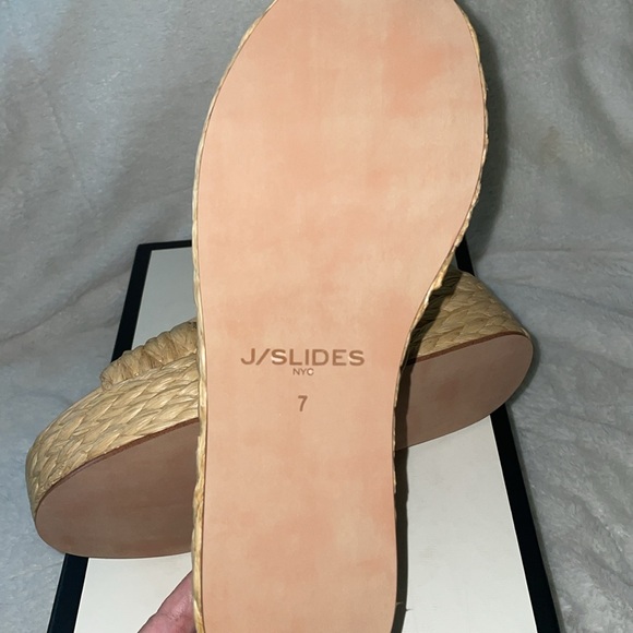 NWT J/SLIDES QUIVER Natural Raffia Sandal - Picture 15 of 15